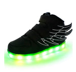 Children's shoes led light shoes children's wings light shoes usb charging colorful luminous shoes casual light shoes - Cindi Book