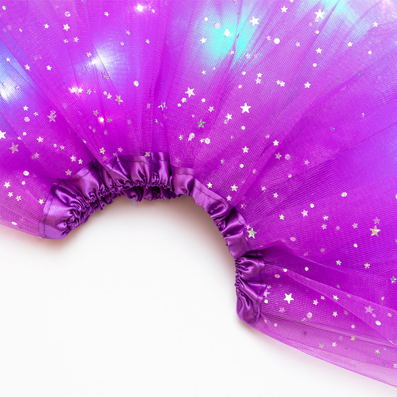 Magical & Luminous  LED Princess Halloween Tutu Skirt Sequins Shiny Skirt - Cindi Book