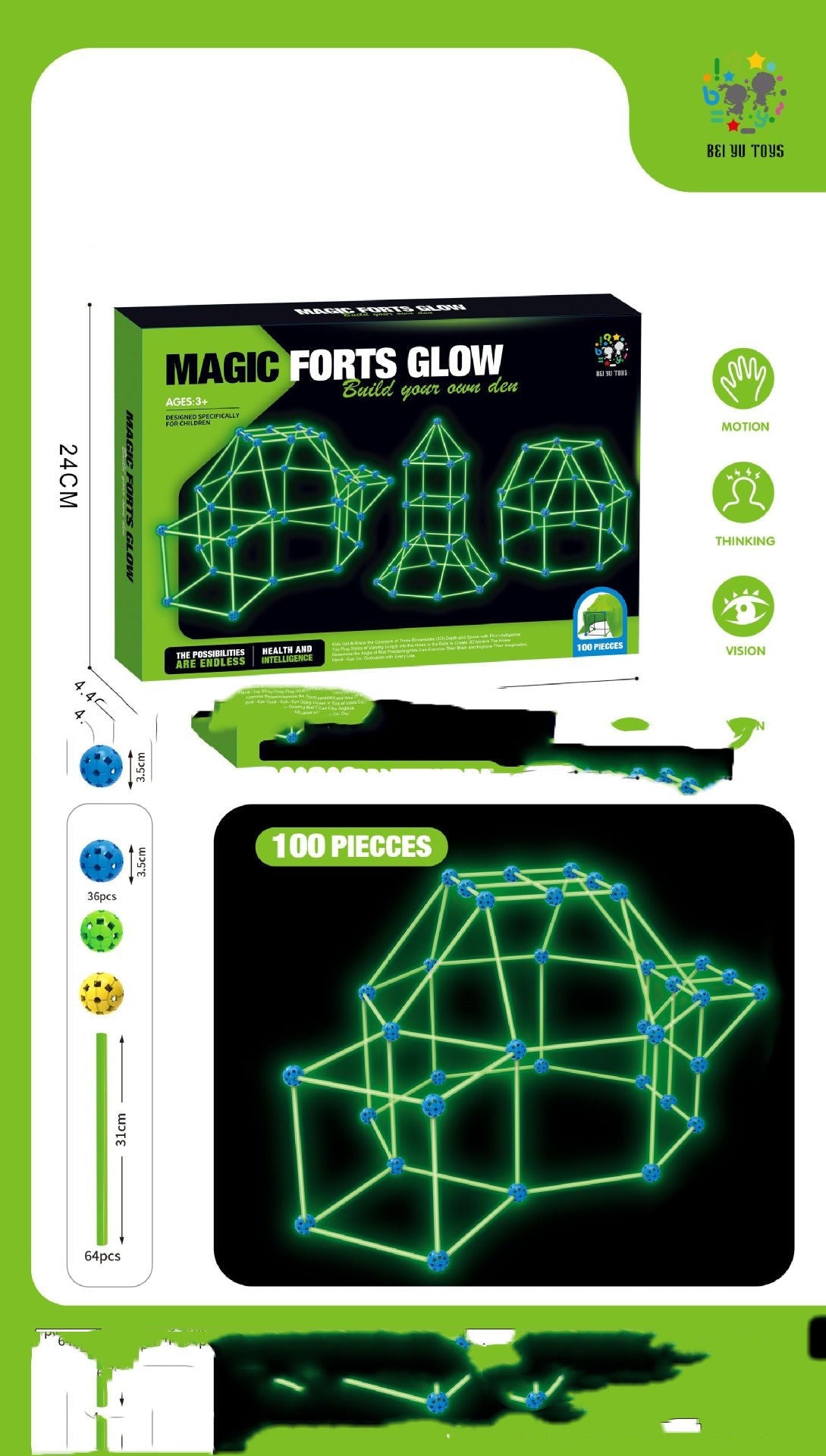 Fort Building Kit Construction Blocks Set Kids Toy Tents Fortress Builder Castles Tunnels Diy 3d Play House For Children Gift - Cindi Book