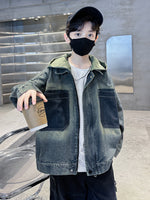 Older Boy Fleece-lined Denim Coat - Cindi Book