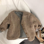Children's Thickened Warm Coat With Checkered Wool On Both Sides - Cindi Book