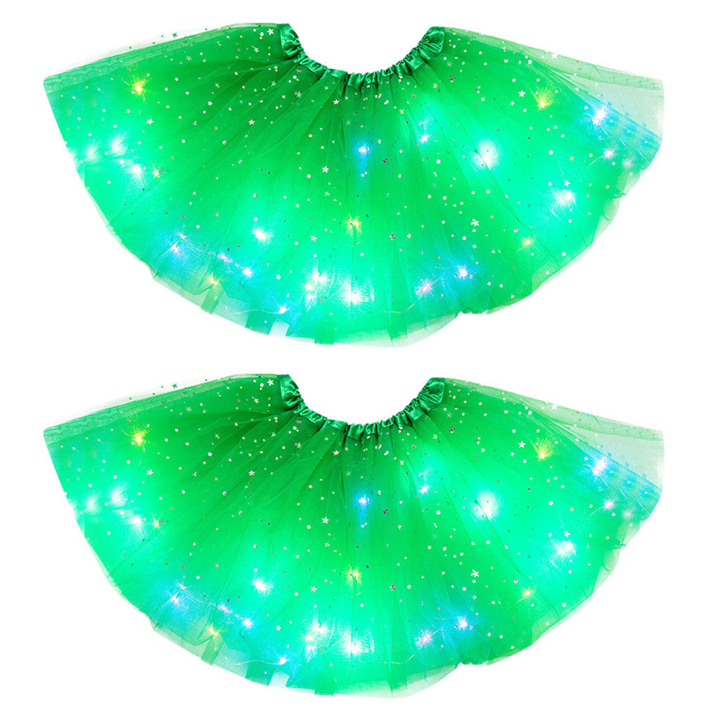 Magical & Luminous  LED Princess Halloween Tutu Skirt Sequins Shiny Skirt - Cindi Book