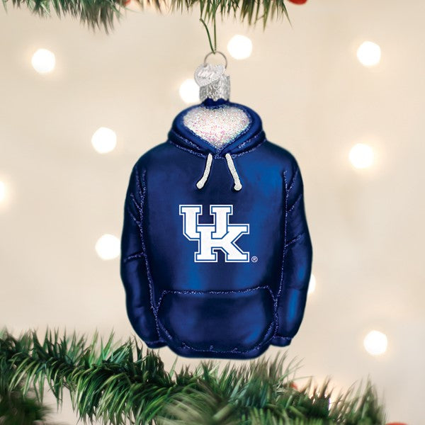 Old World Christmas Kentucky Hoodie Ornament - hand-blown glass Christmas tree ornament