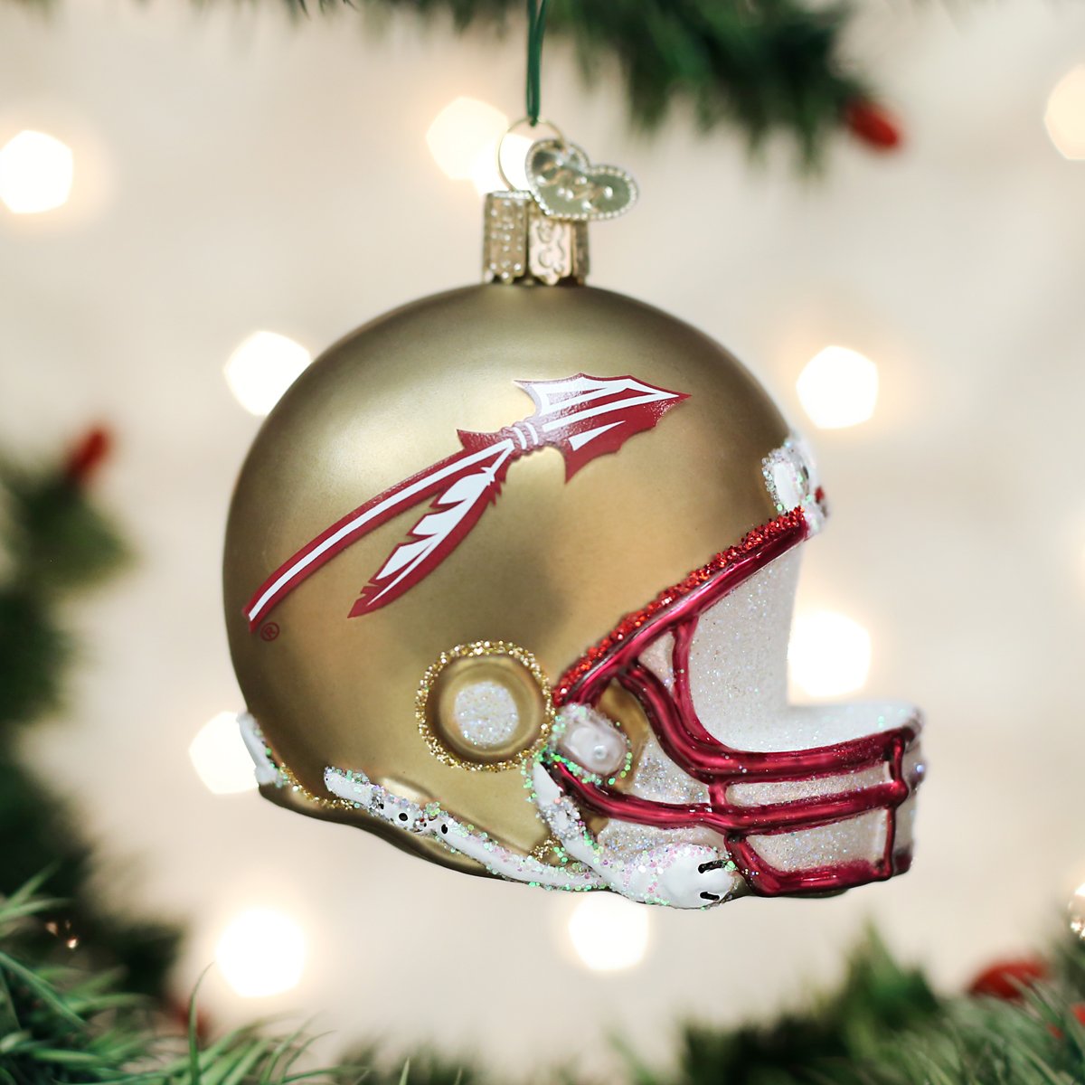 Old World Christmas Florida State Helmet - hand-blown glass Christmas tree ornament