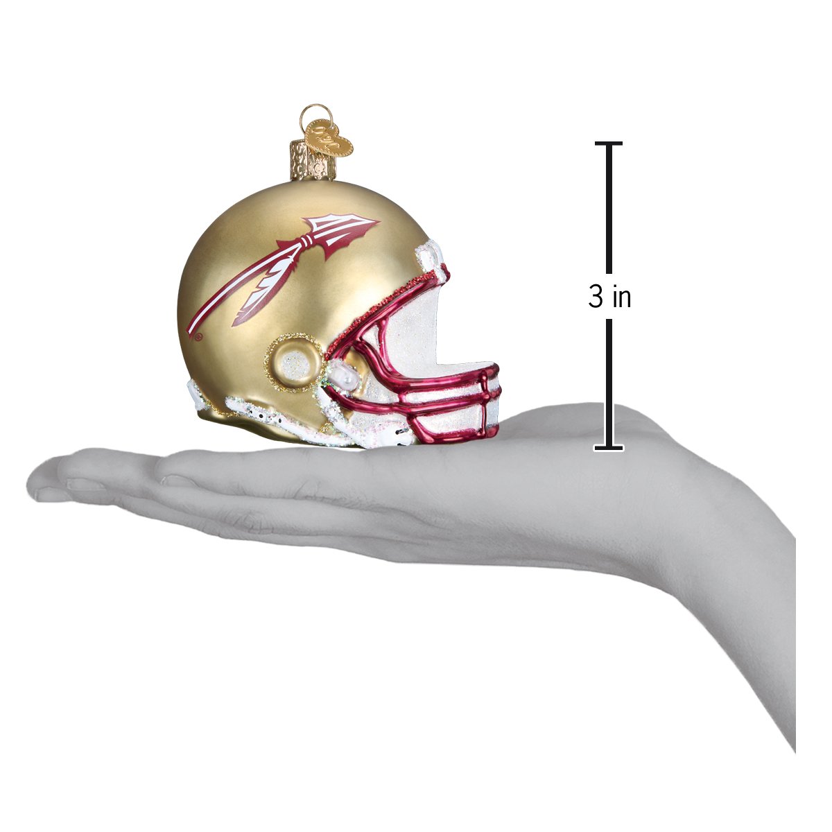 Old World Christmas Florida State Helmet - hand-blown glass Christmas tree ornament (view 4)