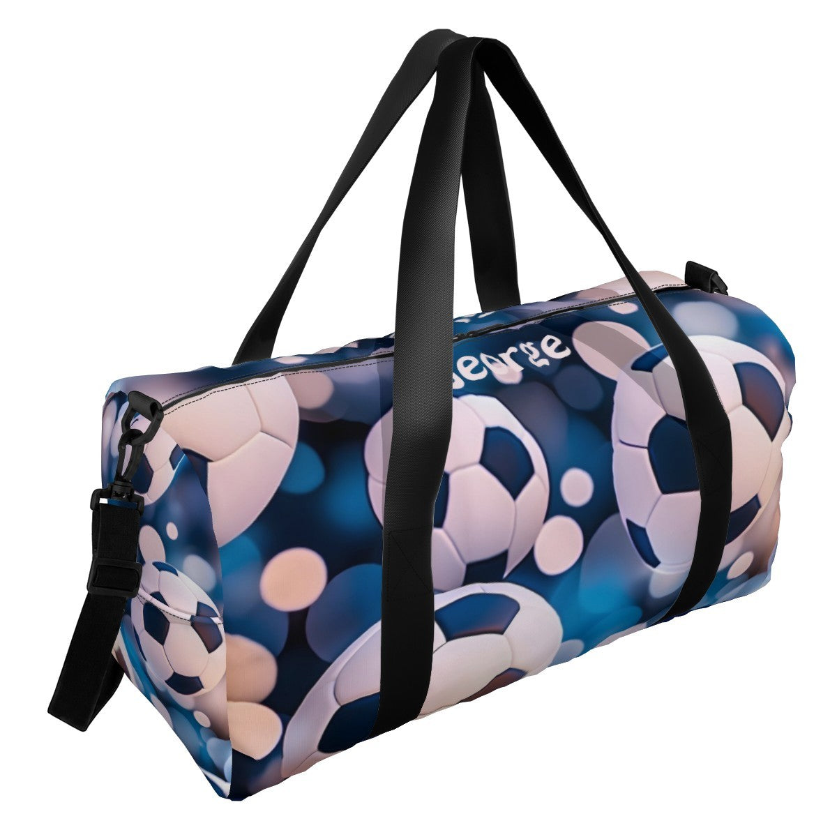 Personalized Blue Soccer Duffel Bag with Custom Name – Football Gym, Tournament & Travel Bag