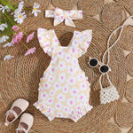 Short Sleeve Casual Rompers Jumpsuit Girls With Headdress - Cindi Book