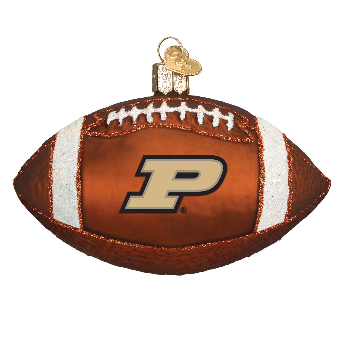 Old World Christmas Purdue Football Ornament - hand-blown glass Christmas tree ornament (view 3)