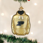 Old World Christmas Purdue Hoodie Ornament - hand-blown glass Christmas tree ornament