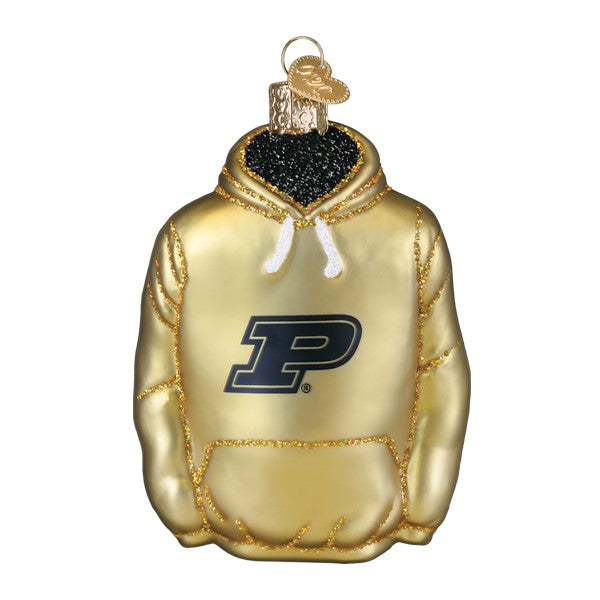 Old World Christmas Purdue Hoodie Ornament - hand-blown glass Christmas tree ornament (view 3)
