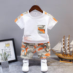 Summer Letter Lapel Short Sleeve Two-piece Suit - Cindi Book