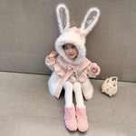 Rabbit Ear Patchwork Coat In Fur - Cindi Book