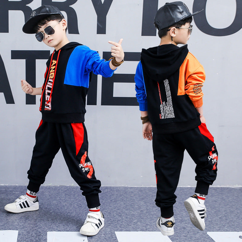 Boys spring suit new Korean children's clothing in the big boy boy long-sleeved sports two-piece suit tide clothes - Cindi Book
