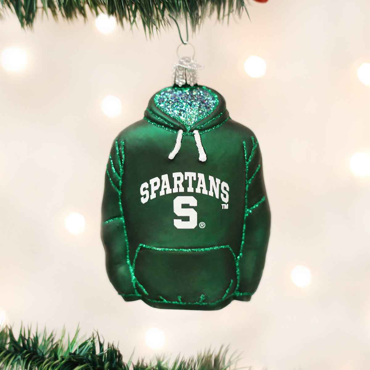 Old World Christmas Michigan State Hoodie - hand-blown glass Christmas tree ornament