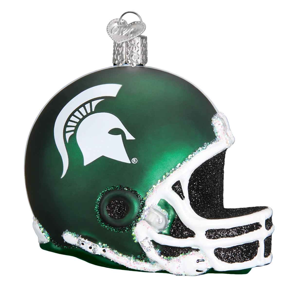 Old World Christmas Michigan State Helmet - hand-blown glass Christmas tree ornament (view 3)