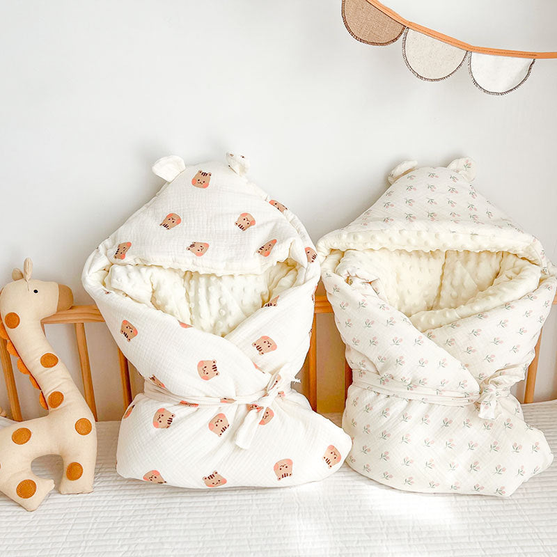 Autumn and Winter Thickened Baby Cotton Wrinkled Beanie Velvet Quilt