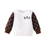 Infants And Toddlers Fall Long-sleeved Tops Fashion Plaid Sweatshirt - Cindi Book