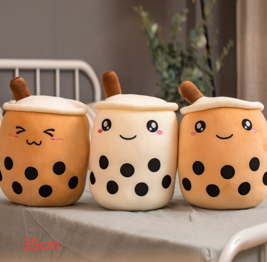 Cute Fruit Drink Plush Stuffed Soft Strawberry Milk Tea Plush Boba Tea Cup Toy Bubble Tea Pillow Cushion Kids Gift - Cindi Book