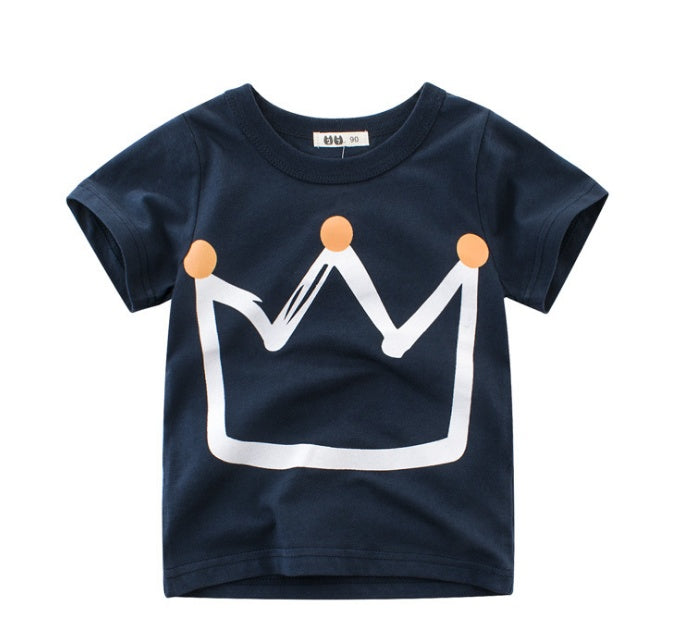 Children's Wear Summer New Korean Children's Boys Cotton T-shirt Men's Treasure In Children's Short Sleeves - Cindi Book