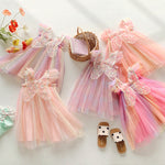 Rainbow Wings Mesh Girl Dress - Cindi Book