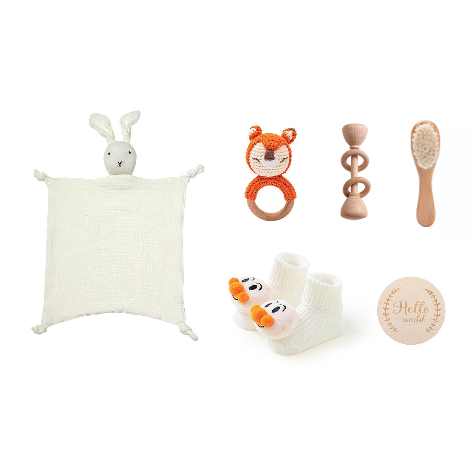 Infant Comfort Rattle Rabbit Bath Towel Gift Set - Cindi Book