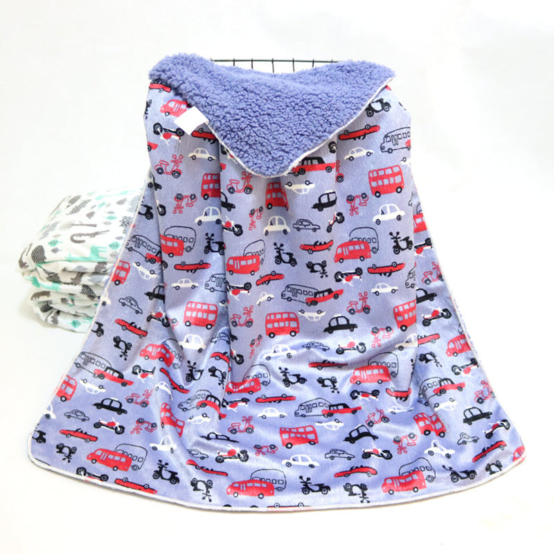 Baby thick double-layer coral fleece blanket - Cindi Book
