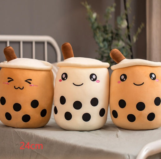 Cute Fruit Drink Plush Stuffed Soft Strawberry Milk Tea Plush Boba Tea Cup Toy Bubble Tea Pillow Cushion Kids Gift - Cindi Book
