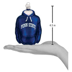 Old World Christmas Penn State Hoodie Ornament - hand-blown glass Christmas tree ornament (view 4)