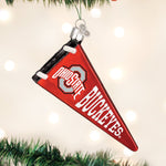 Old World Christmas Ohio State Pennant Ornament - hand-blown glass Christmas tree ornament