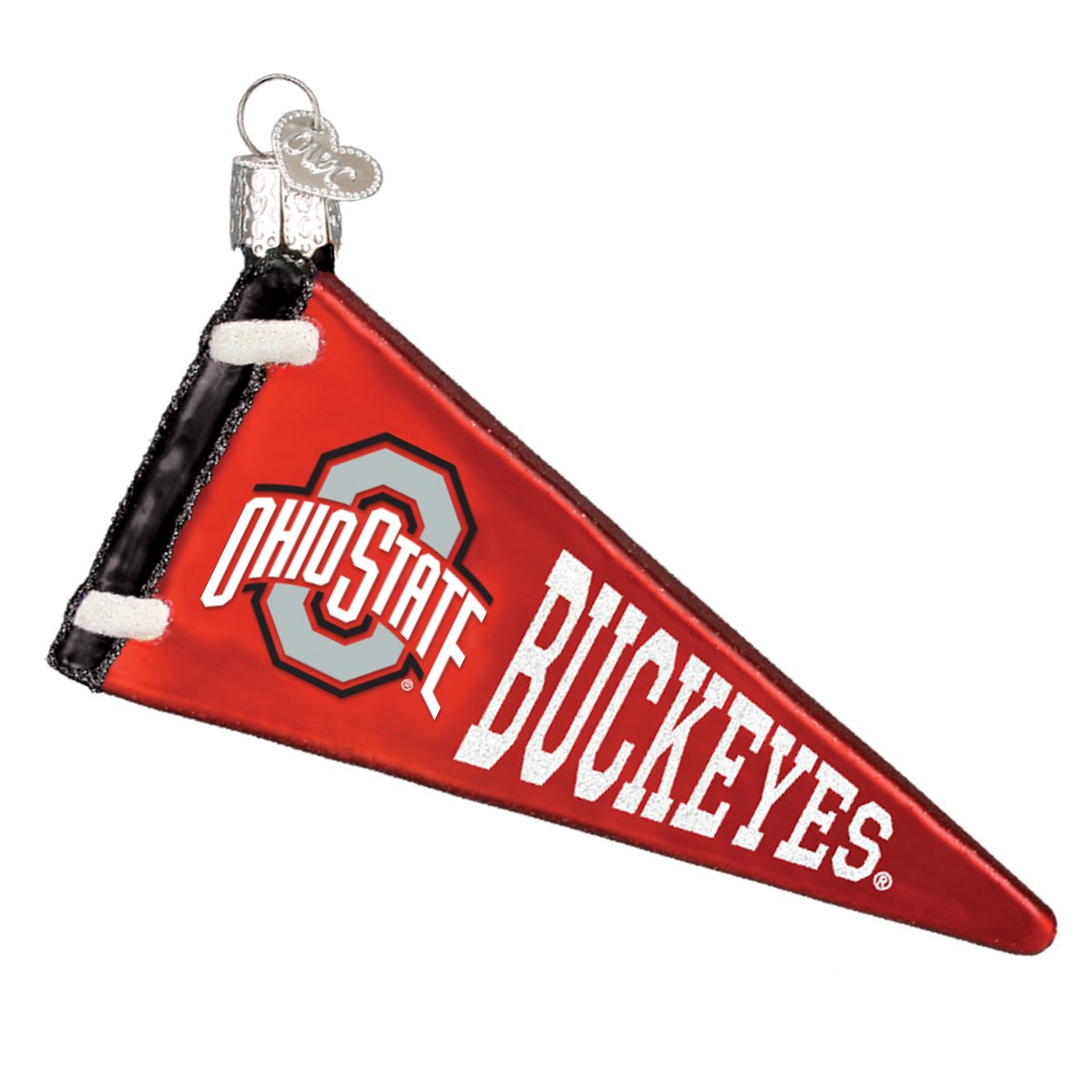 Old World Christmas Ohio State Pennant Ornament - hand-blown glass Christmas tree ornament (view 3)