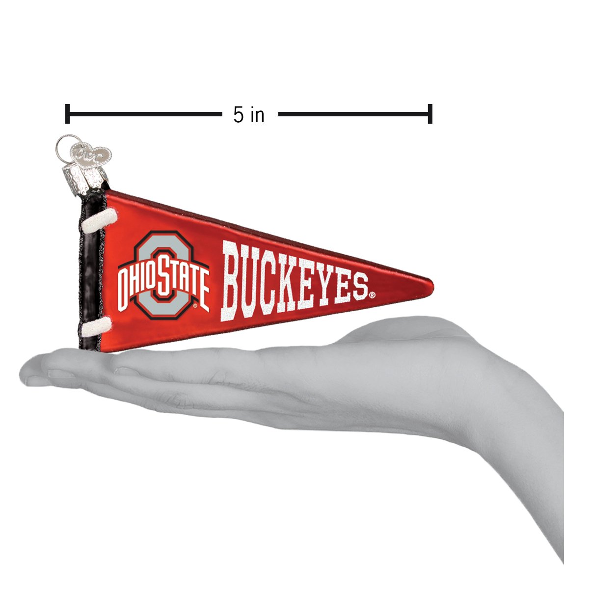 Old World Christmas Ohio State Pennant Ornament - hand-blown glass Christmas tree ornament (view 4)