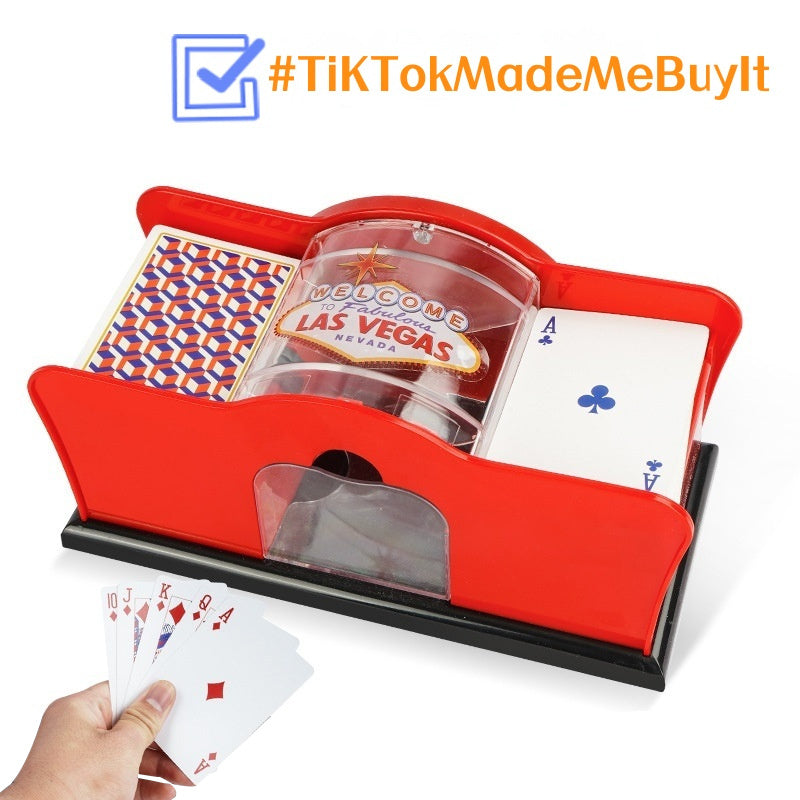 Poker Card Hand Shuffler Easy Hand Cranked Casino Card Shuffling Machine For Blackjack Poker Texas - Cindi Book