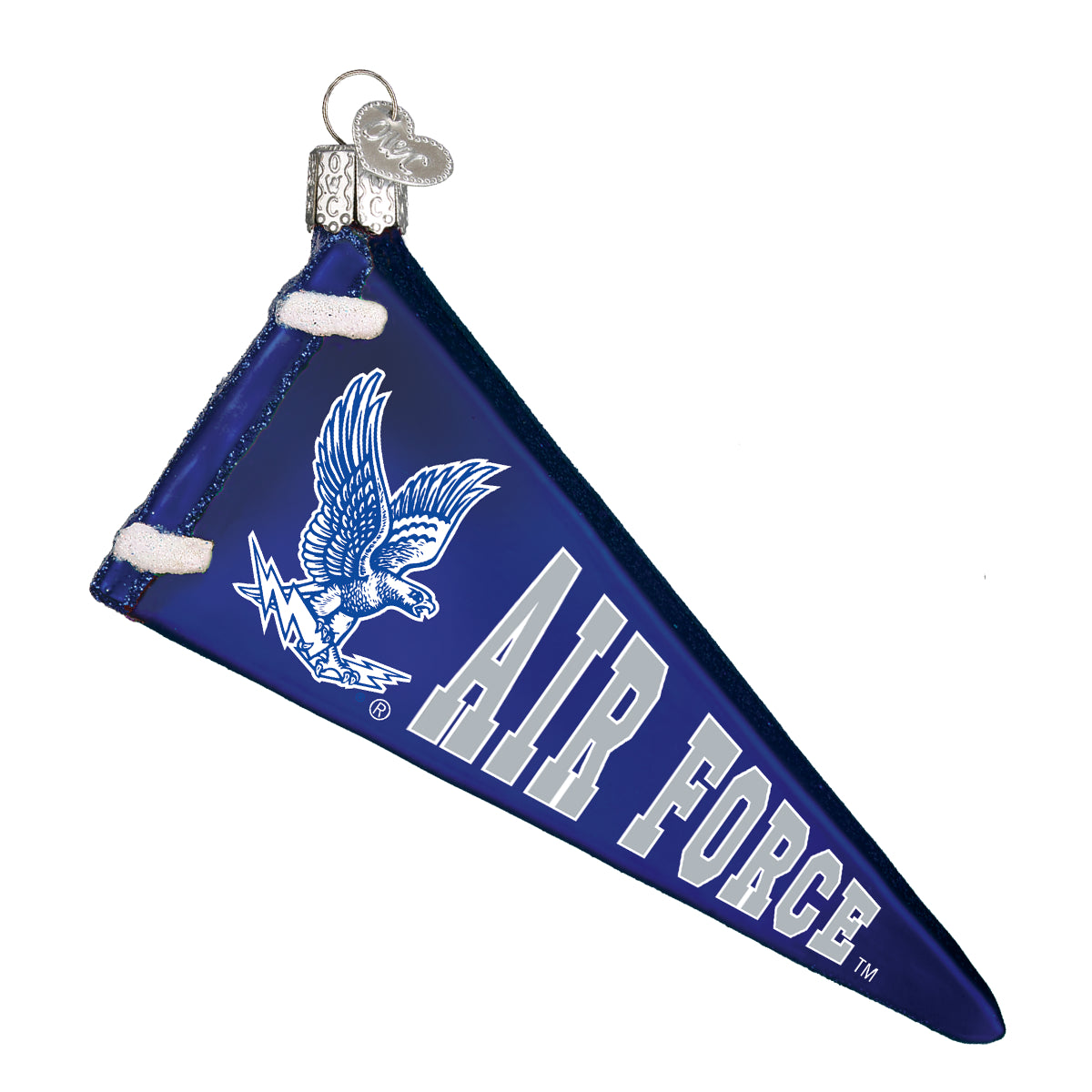 Old World Christmas Air Force Pennant Ornament - hand-blown glass Christmas tree ornament (view 3)