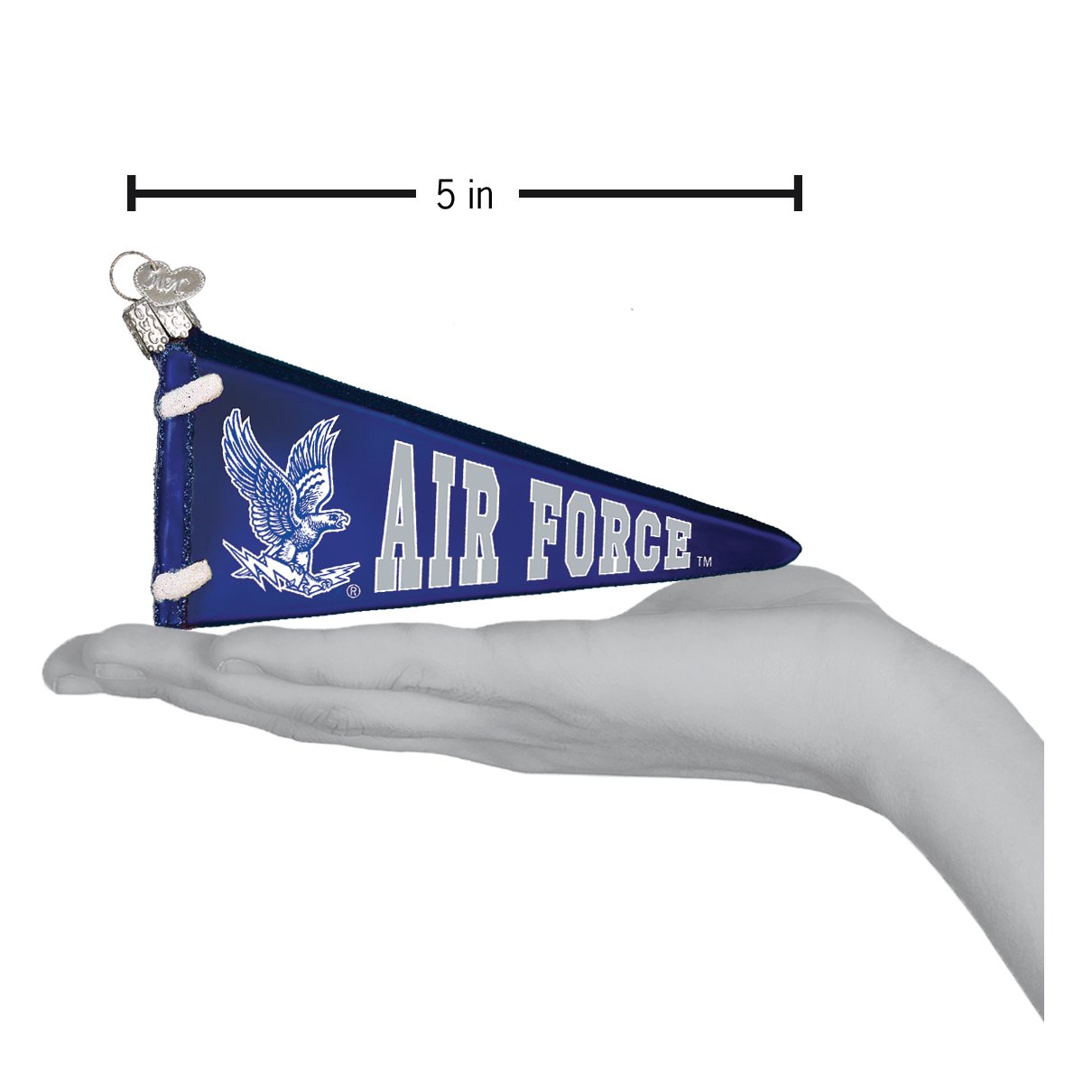 Old World Christmas Air Force Pennant Ornament - hand-blown glass Christmas tree ornament (view 4)