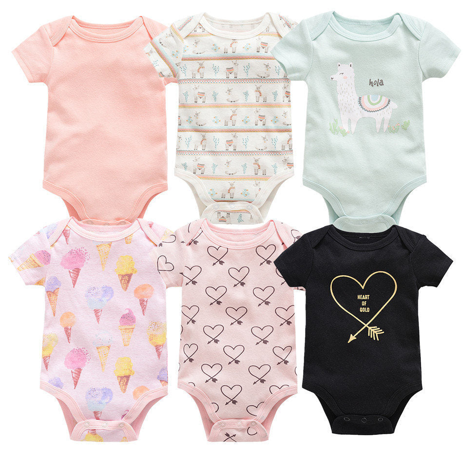 6-piece baby jumpsuit new short-sleeved baby clothes - Cindi Book