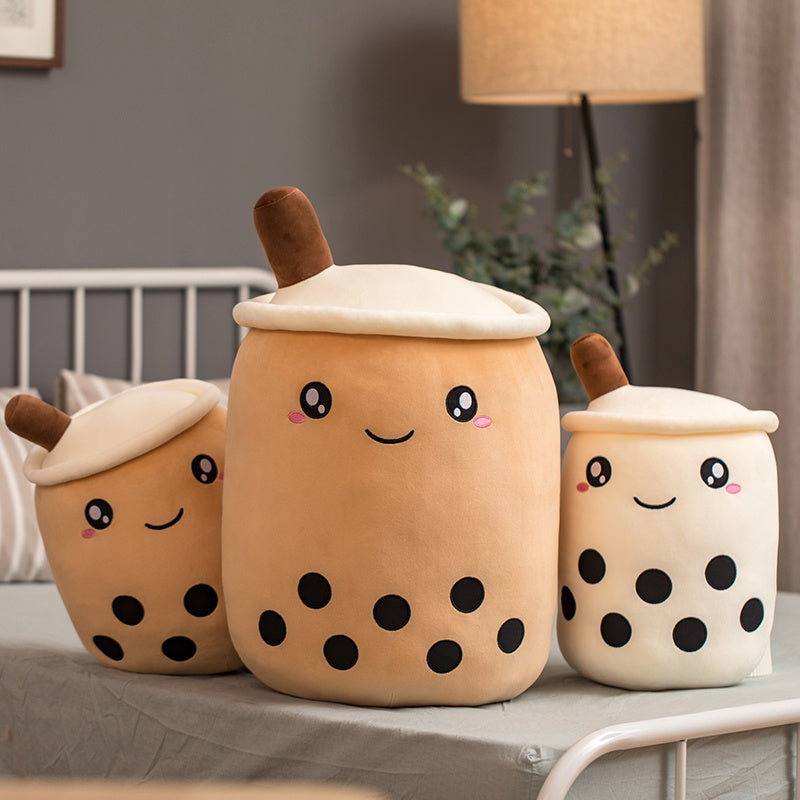 Unique Soft Teddy Plush Boba Milk Tea Plushie Toy Stuffed Fruit Shape Taste Milk Tea Hug Pillow Balls Boba Tea Cup Cushion Kids - Cindi Book
