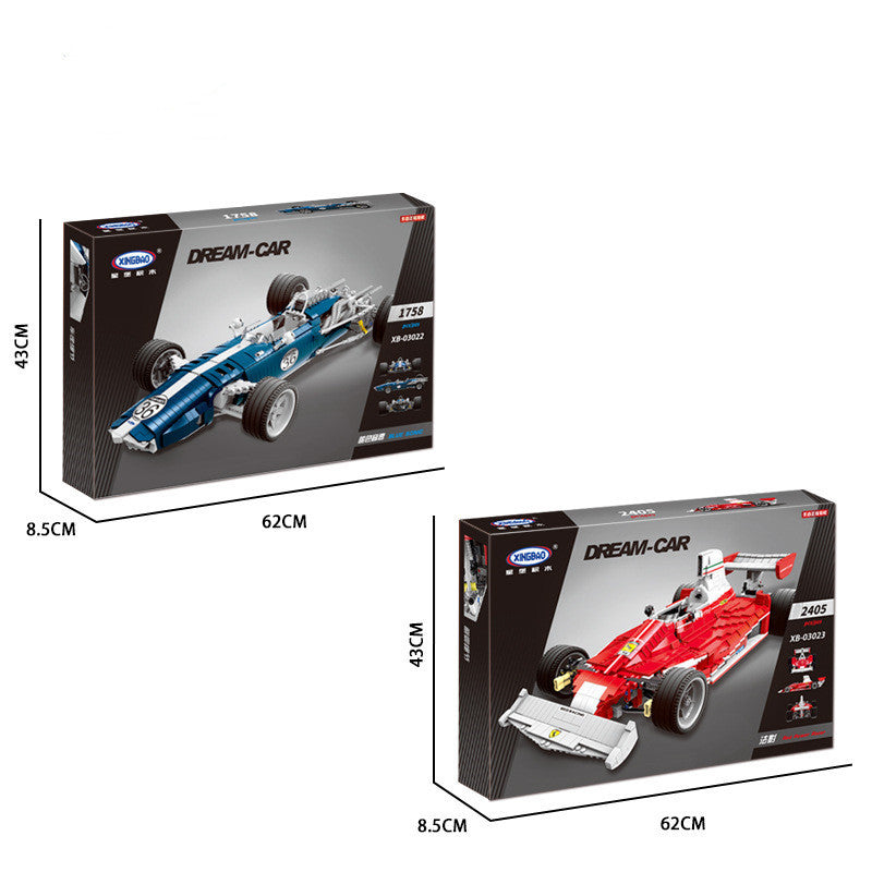Creative Technology Blue Racing Car Assembling Building Blocks Toy - Cindi Book