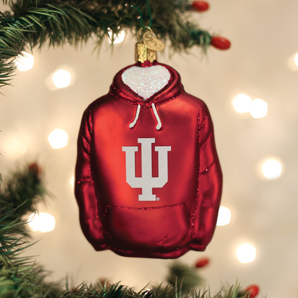 Old World Christmas Indiana Hoodie Ornament - hand-blown glass Christmas tree ornament