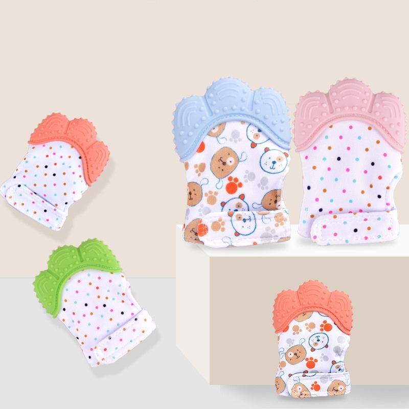 Baby teether baby anti-bite silicone molar gloves children's sound toys - Cindi Book