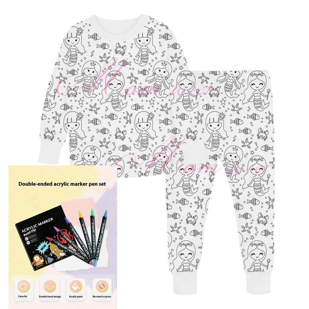 Children's DIY Hand-painted Graffiti Pajamas Suit - Cindi Book