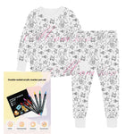 Children's DIY Hand-painted Graffiti Pajamas Suit - Cindi Book