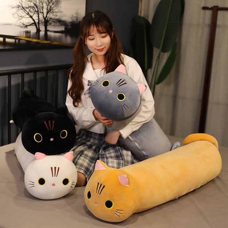Large Size Cartoon Cat Plush Toys Stuffed Cloth Doll Long Animal Pillow Cushion - Cindi Book