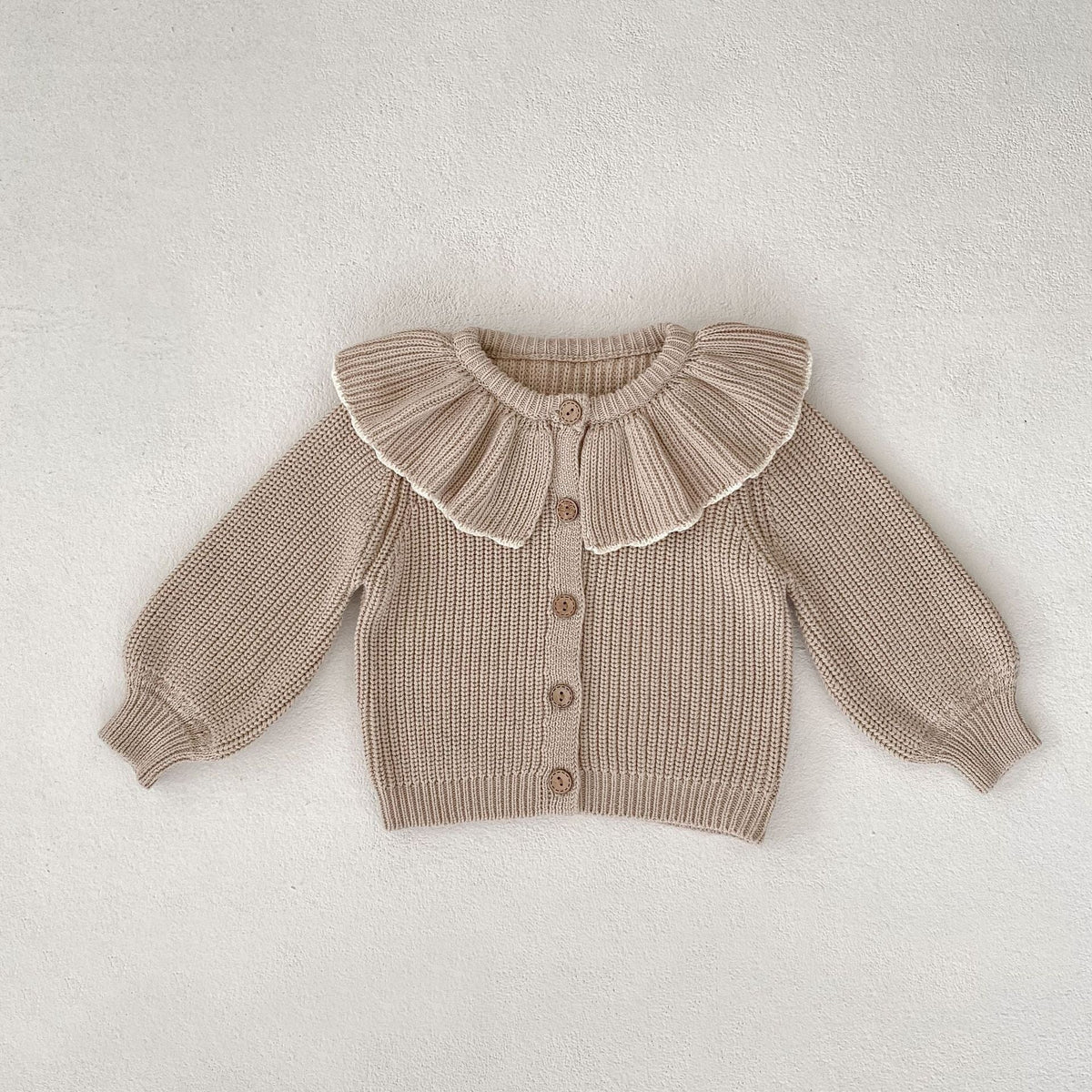Baby Girl Ruffled Bow Tie Knitted Coat Small Cardigan Sweater - Cindi Book