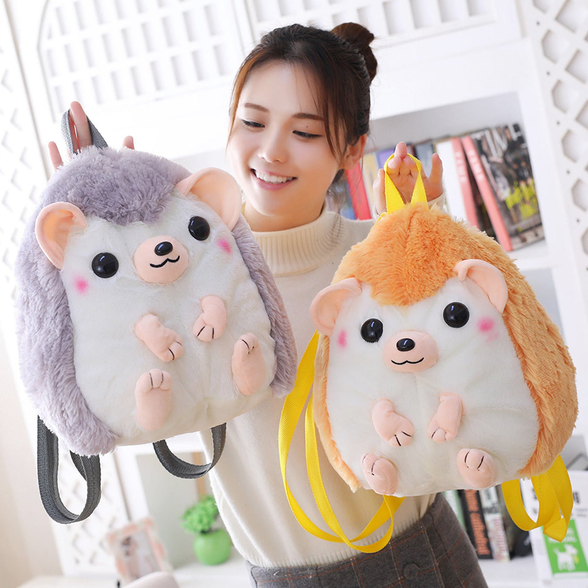 New Cute Cartoon Hedgehog Schoolbag Student Plush Toy - Cindi Book