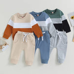 Boy's Three-color Stitching Long Sleeve Trousers Suit - Cindi Book
