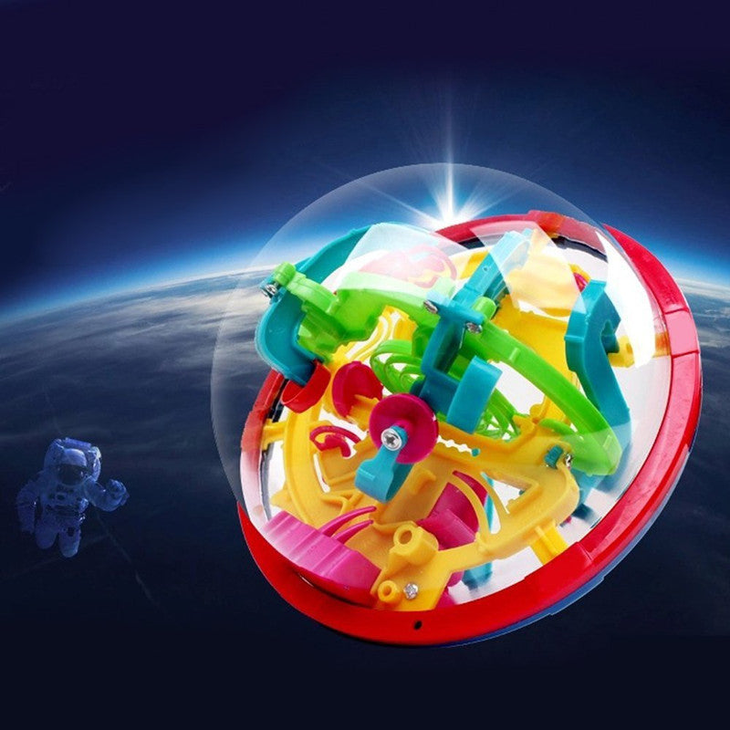 100 Step 3D puzzle Ball Magic Intellect Ball Labyrinth Sphere Globe Toys Challenging Barriers Game Brain Tester Balance Training - Cindi Book