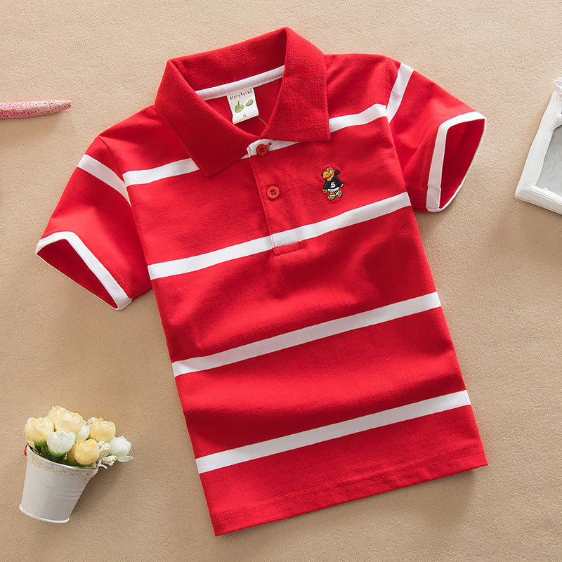 College Style Boys Polo Short Seeve T-shirt - Cindi Book