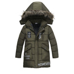 Boys Large Fur Collar Padded Warm Cotton Jacket - Cindi Book