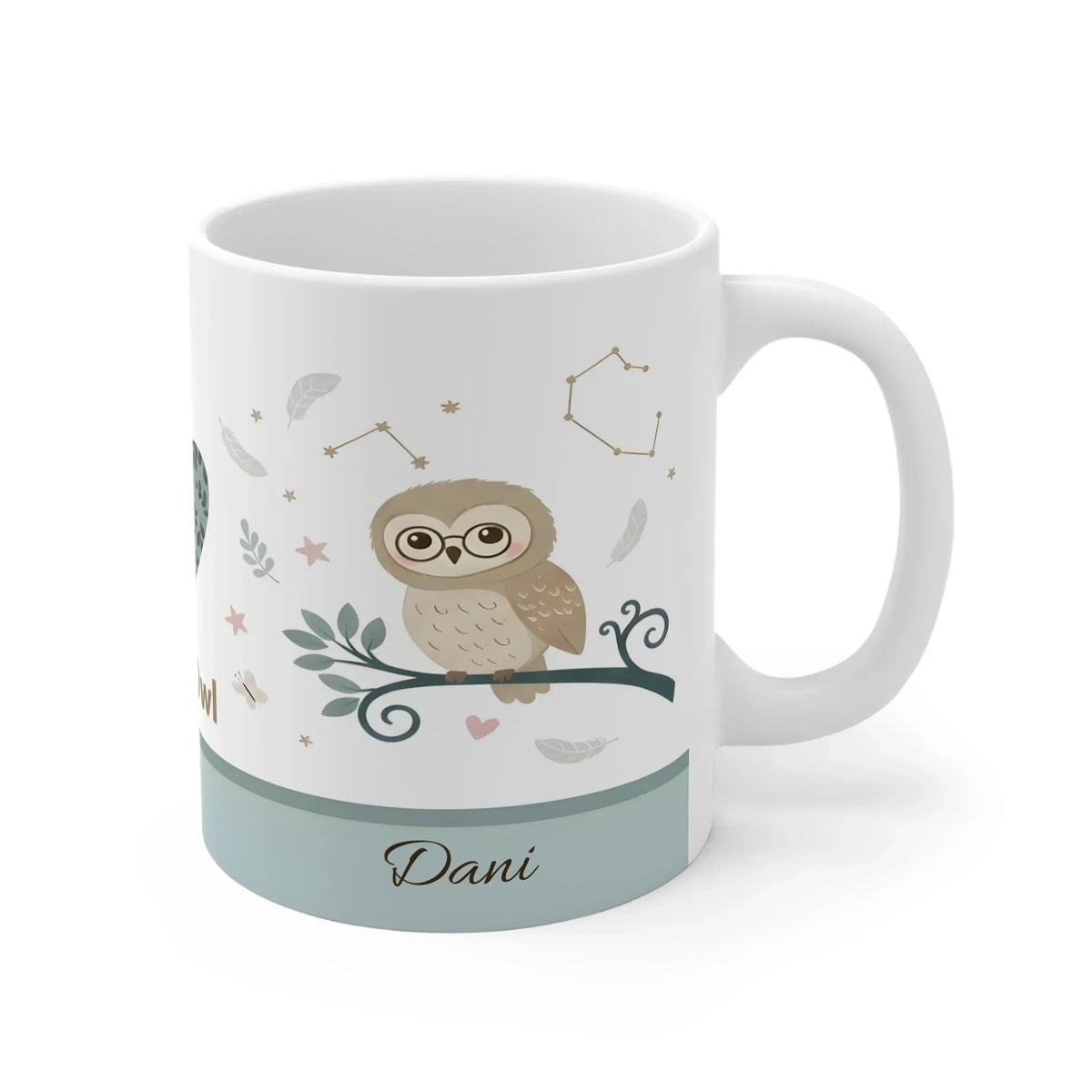 Personalized Night Owl Mug | Custom Name | Woodland Constellation Ceramic Gift