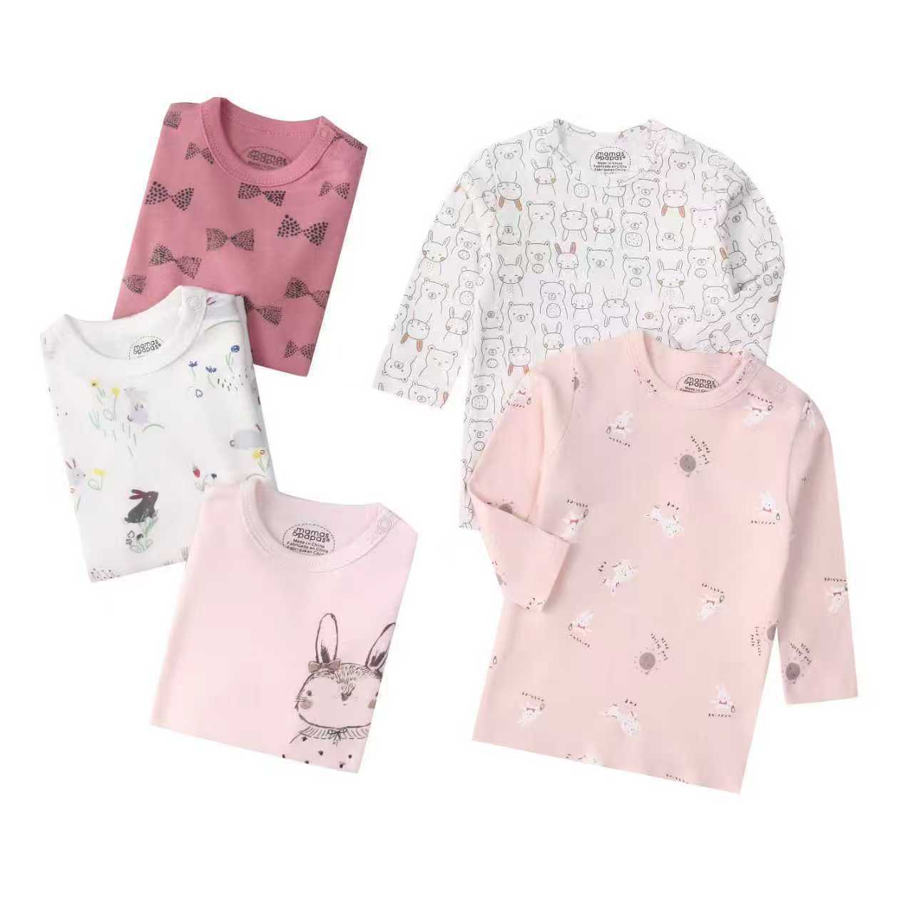 Autumn Children's Cartoon Printed Home Long-sleeved Top T-shirt Mixed Color Five Pieces - Cindi Book